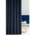 Zasłona szyta na taśmie fala granatowa z gładkiej tkaniny zaciemniającej typu dimout