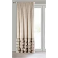 Zasłona beżowa zdobiona falbanami z welwetu 140x270 cm tasma DANI Eurofirany