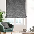 Roleta rzymska popielata z tkaniny z wzorem przetykanym błyszczącą nicią