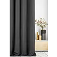 Zasłona szyta na taśmie 5 cm grafitowa z gładkiej tkaniny zaciemniającej typu dimout