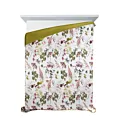 Narzuta biało, zielona 200x220 cm z letnim motywem kwiatów i gałązek ROSA DESIGN 91 Eurofirany