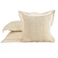 Poszewka na poduszkę 40x40 cm ażurowa jasnobeżowa w stylu boho MEGAN Eurofirany