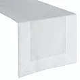 Bieżnik na stół 40x180 cm biały zdobiony kantą - LUCY - Eurofirany