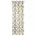 Zasłona kremowo, szampańska w złote liście palmy z welwetu 140x250 cm przelotka GLORIA 2 Eurofirany