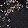 Narzuta welwetowa czarno, złota 200x220 cm zdobiona nadrukiem kwiatu jabłoni BLINK 5 EUROFIRANY PREMIUM