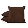 Poszewka szyta DORA - HIT ciemnobrązowa z miękkiej tkaniny o welurowej strukturze