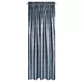 Zasłona granatowo, srebrna z miedzianym nadrukiem z tkaniny welwetowej 140x270 cm taśma AMBI Eurofirany