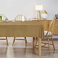 Obrus szyty DORA - HIT ciemnobeżowy z miękkiej tkaniny o welurowej strukturze