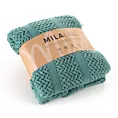 Koc akrylowy 130x170 cm ciemnomiętowa miękka w dotyku z drobnym ażurowym wzorem i frędzlami AKRYL 1 EUROFIRANY PREMIUM Eurofirany