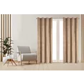 Komplet 2 szt. zasłon ciemnobeżowych z welwetowej tkaniny 140x250 cm przelotki - DARLA Eurofirany