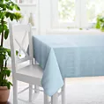 Obrus szyty błękitny z miękkiej półmatowej tkaniny welwetowej