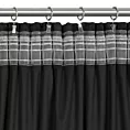 Zasłona czarna zdobiona futerkiem 140x270 cm taśma MARION Eurofirany