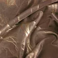 Zasłona szyta na tunelu brązowo złocista z tkaniny welwetowej ze złotym marmurkowym nadrukiem