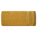 Ręcznik do rąk 30x50 cm bawełniany kolor musztardowy zero twist z bordiurą w paski 400 g/m2 RIKI Eurofirany