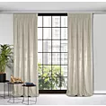 Zasłona beżowa z tkaniny welwetowej 140x270 cm taśma ROSA Design 91 Eurofirany