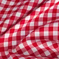 Zasłona szyta na taśmie 5 cm czerwono biała z delikatnej tkaniny w kratkę