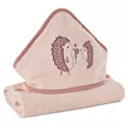 Ręcznik kąpielowy dziecięcy 100x100 cm bawełniany kolor różowy 350g/m2 z kapturem BABY 68 Eurofirany