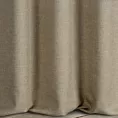 Zasłona szyta na flexach GEONOA ciemnokremowa z miękkiej tkaniny o naturalnym charakterze z widocznym ozdobnym splotem