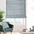 Roleta rzymska naturalno turkusowa z tkaniny w kratę
