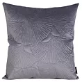 Poszewka na poduszkę 45x45 cm welwetowa z wytłaczanym wzorem liści miłorzębu stalowa VELVET 58 EUROFIRANY PREMIUM