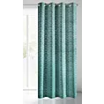 Zasłona turkusowa ze srebrnym wzorem, welwetowa 135x250 cm przelotka MANDI Eurofirany