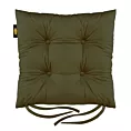 Poduszka na krzesło dwustronna 40 x 40 x 8 cm welwetowa ciemnooliwkowa Eurofirany