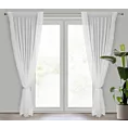 Firana biała z szyfonu zdobiona falbanami po bokach w zestawie ozdobny troczek 140x270 cm taśma LUISA Eurofirany