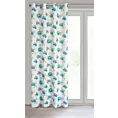 Zasłona biało, niebieska w niebieskie kwiaty 140x250 przelotka ALMA Eurofirany