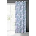 Zasłona popielato, fioletowa z lekkiej etaminy 140x250 cm przelotka FLORA Eurofirany