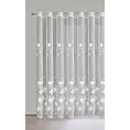 Firana biała SANDI z tkaniny typu peru zdobiona haftem 350x250 cm przelotka - SANDI Eurofirany