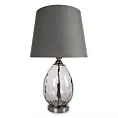 Lampa stołowa nocna grafitowa MAYA z podstawą z dymionego szkła Eurofirany