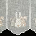 Tkanina firanowa zazdrostka z etaminy z wielkanocnym haftem zajączków Eurofirany