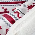 Koc  150x200 cm biało, czerwony z motywem skandynawskim Eurofirany