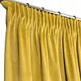 Zasłona musztardowa z miękkiego welwetu 140x250 cm taśma SUZANA Eurofirany