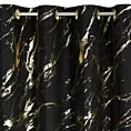 Zasłona czarno, złocista zdobiona nadrukiem marmurku 140x250 cm przelotka LANI Eurofirany