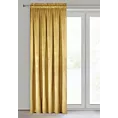 Zasłona musztardowa z gładkiego welwetu 140x300 cm taśma PIERRE Eurofirany