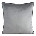 Poszewka na poduszkę 45x45 cm welwetowa o delikatnym połysku z ozdobną lamówką grafitowa GAJA 2 Eurofirany