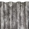 Zasłona stalowo, beżowa zdobiona błyszczącym przecieranym nadrukiem z welwetu  140x250 cm przelotka ESTER  Eurofirany