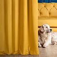 Zasłona szyta na taśmie fala ENYA musztardowa z miękkiej półmatowej tkaniny welwetowej