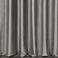 Zasłona szyta na taśmie fala stalowo szampańska z tkaniny welwetowej z błyszczącym nadrukiem