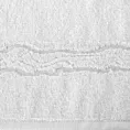 Ręcznik do rąk 30x50 cm bawełniany kolor biały zdobiony bordiurą z błyszczącym wzorem 500 g/m2 KARIN Eurofirany
