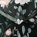 Pościel 160x200 cm bawełna ranforce kolor czarny, szałwiowy z motywem kwiatów ROSITA 1 Eurofirany