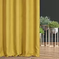 Zasłona szyta na taśmie 5 cm musztardowa z miękkiej, matowej tkaniny w drobny geometryczny wzór
