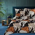 Pościel 220x200 cm z satyny bawełnianej kolor czarny, beżowy z wzorem zwierzęcym DIVA 16 Diva Line Eurofirany