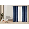 Komplet 2 szt. zasłon granatowych z welwetowej tkaniny 140x250 cm przelotki - DARLA Eurofirany