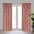 Zasłona ciemnoróżowa z gładkiego welwetu 140x300 cm taśma PIERRE Eurofirany