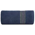 Ręcznik do rąk 30x50 cm bawełniany kolor granatowy zdobiony paseczkami 500 g/m2 LILA Eurofirany