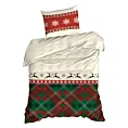 Pościel świąteczna 140x200 cm bawełna ranforce  kolor czerwony, zielony zdobiony nadrukiem kraty AUSTIN Eurofirany