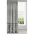 Zasłona stalowa z welwetu zdobiona falbanami 140x270 cm taśma CHARLOTTE Eurofirany