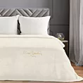 Koc  160x220 cm kremowy o wysokiej gramaturze z haftowanym logo CLARA PIERRE CARDIN Eurofirany